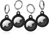 Airtag Holder, 4 Pack Silicone Airtag Case with Keyring for Keys, Bags, Luggage, Pet Collars, Anti-Lost and Scratch-Resistant Air Tag Holder for Apple Air Tags 2021